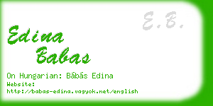 edina babas business card